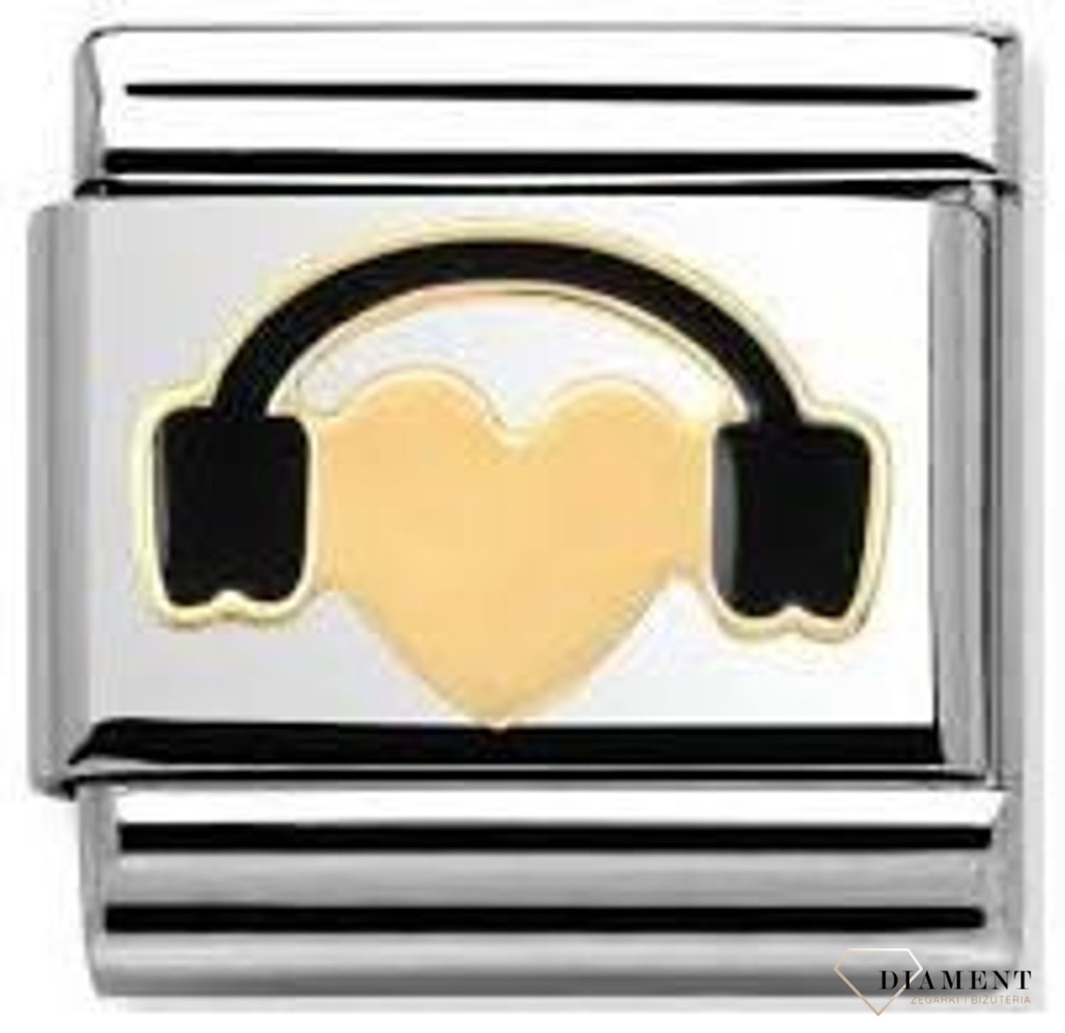 Nomination - Link 18K zawieszka złoto 'Słuchawki i serce' 030283 01 biżuteria nomination nomination zawieszki nomination baza.jpg